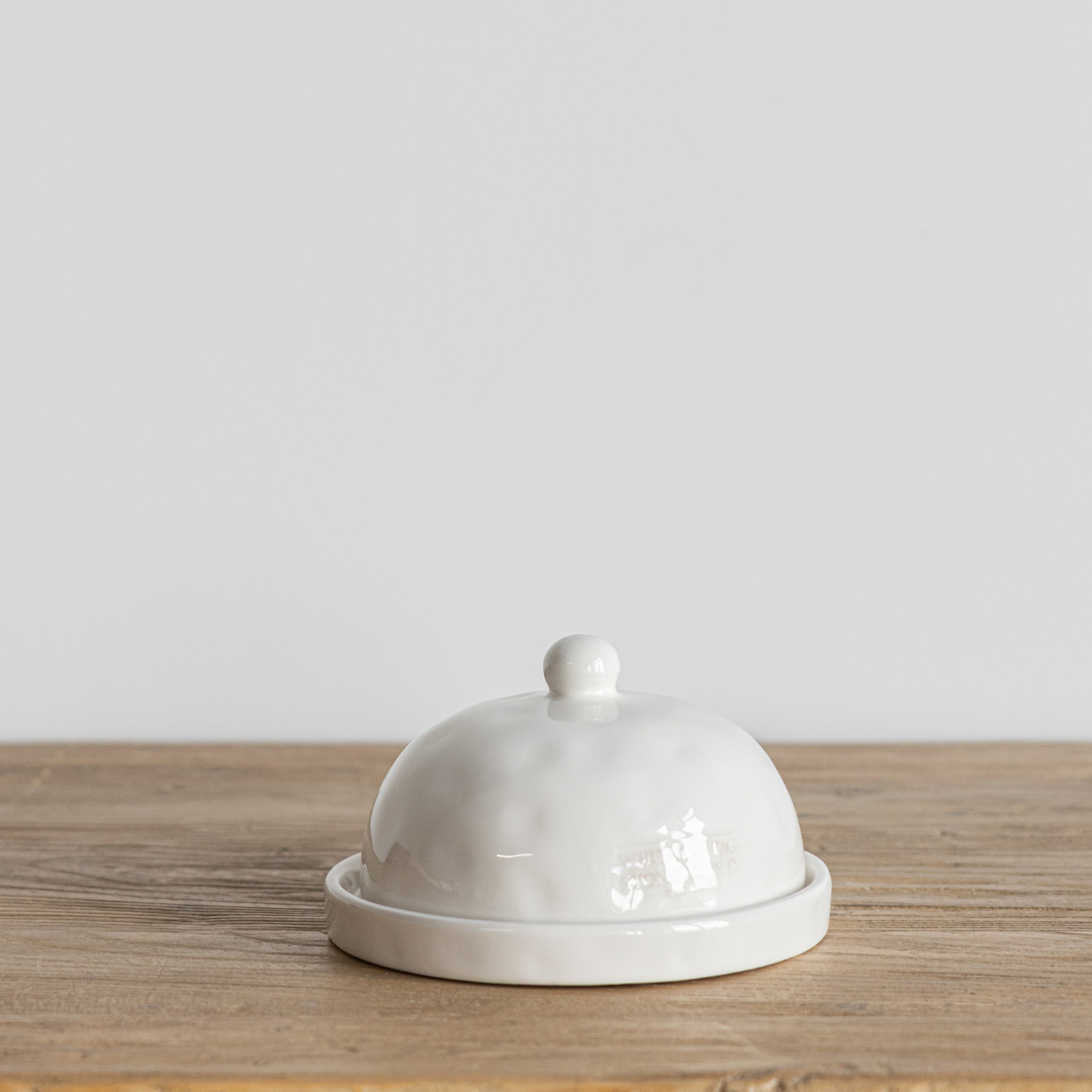 White Cottage Mini Butter Dish | By Luxe B Co.
