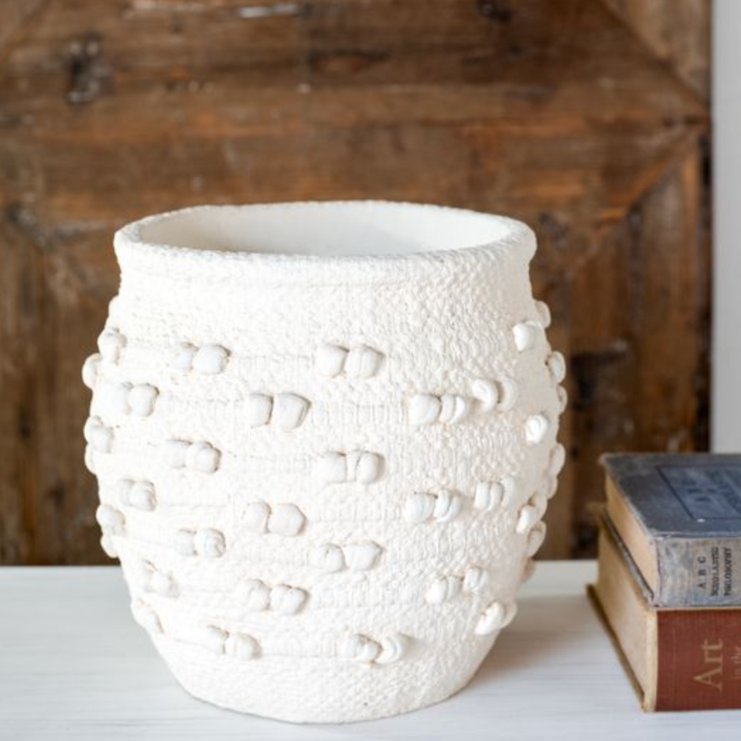 White Double Dotted Knot Vase | By Luxe B Co.