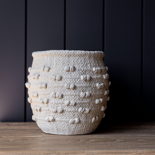 White Double Dotted Knot Vase | By Luxe B Co.