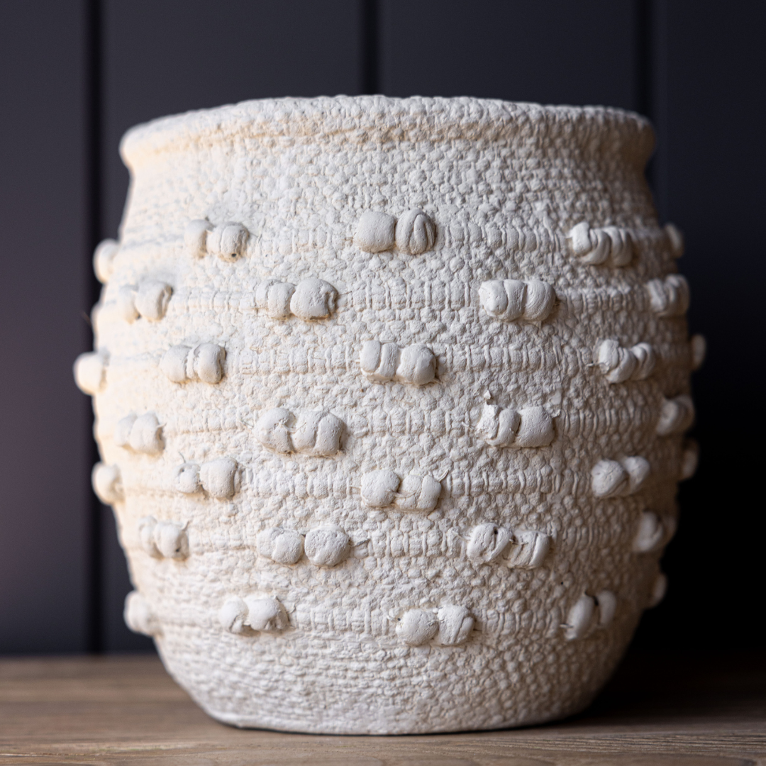 White Double Dotted Knot Vase | By Luxe B Co.