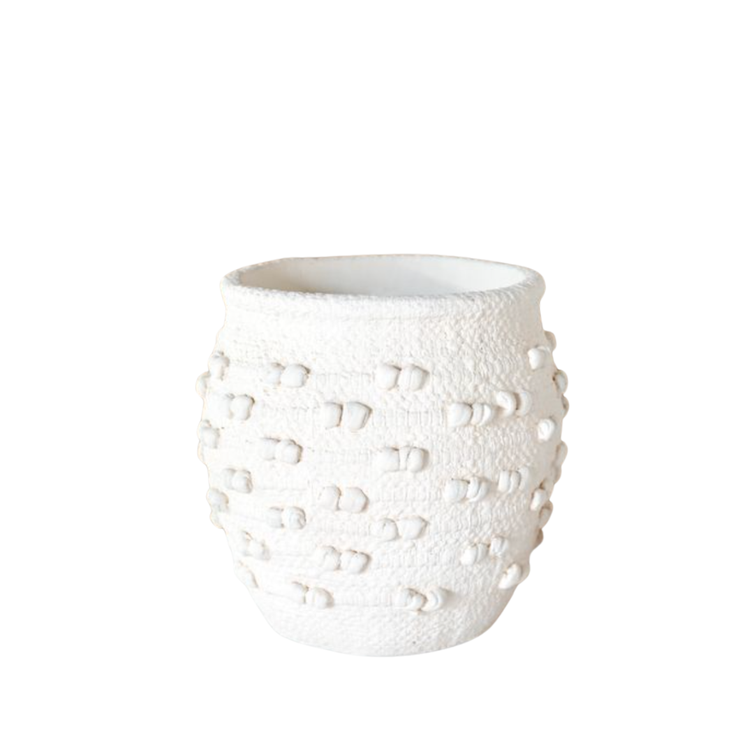 White Double Dotted Knot Vase | By Luxe B Co.