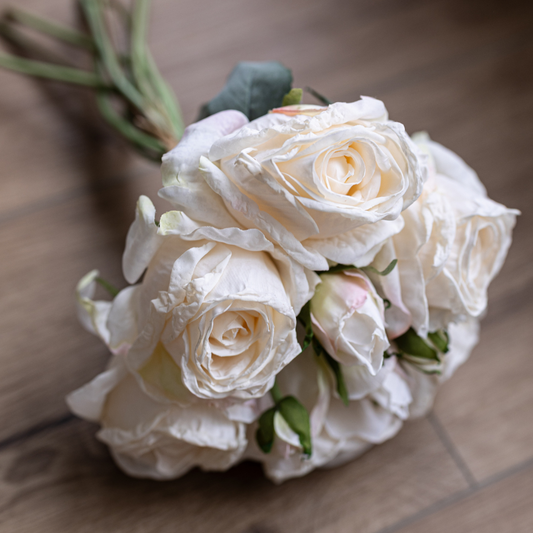 White Garden Faux Rose Bunch By Luxe B Co. 