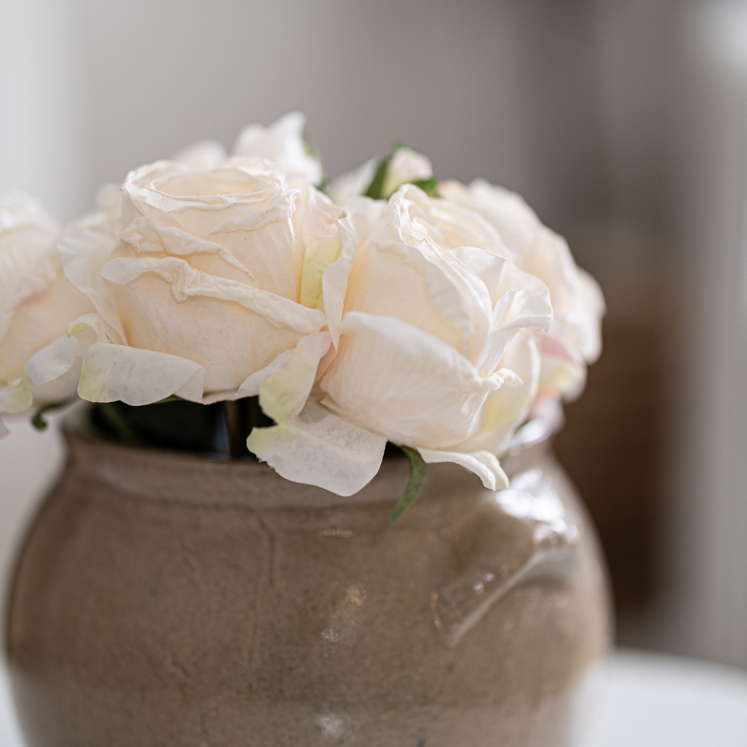 White Garden Faux Rose Bunch By Luxe B Co. 