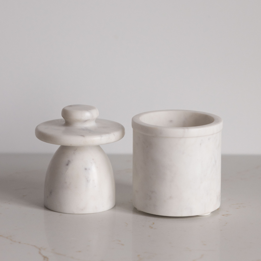 White Marble Butter Keeper | By Luxe B Co.