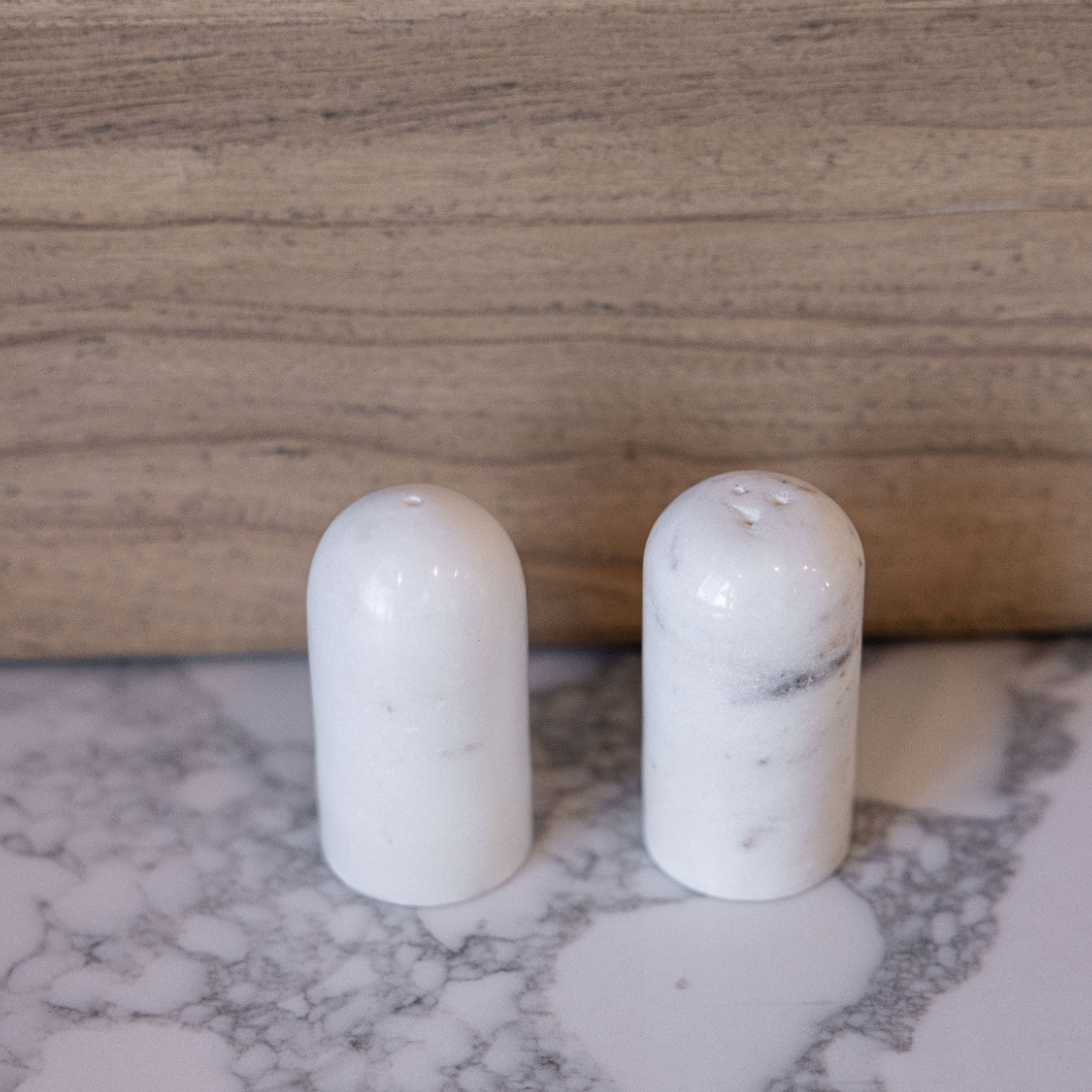 White Marble Salt & Pepper Shaker | By Luxe B Co.