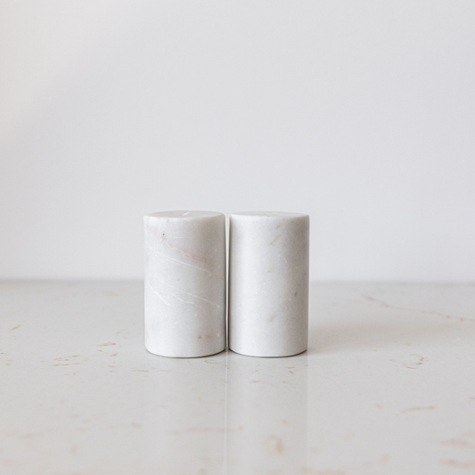 White Marble Salt & Pepper Shakers - Luxe B Co