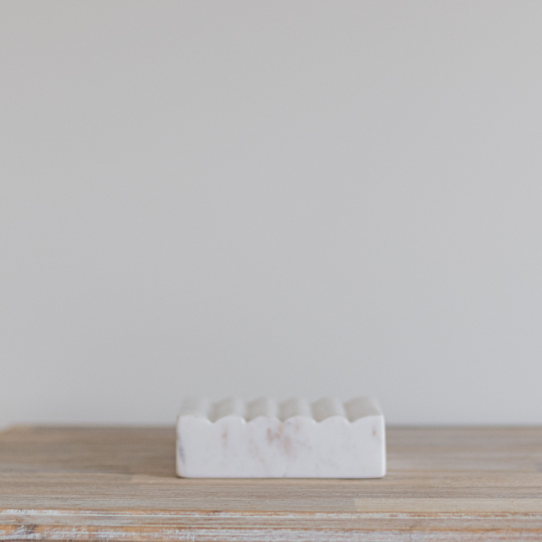 White Marble Scallop Soap Dish | By Luxe B Co. 