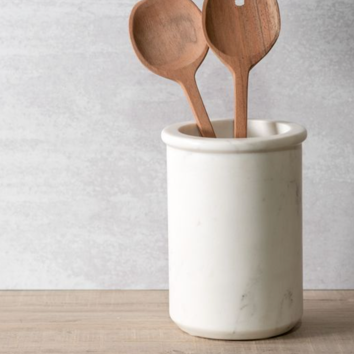 White Marble Utensil Crock | By Luxe B Co