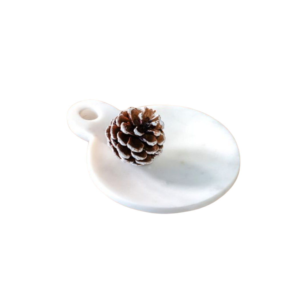 White Shallow Marble Dish | By Luxe B Co.