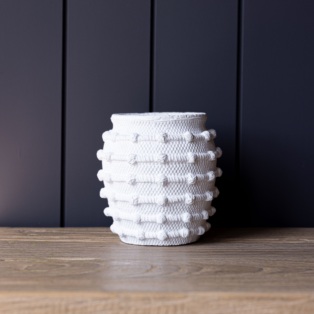 White Textured Knot Planter | By Luxe B Co.