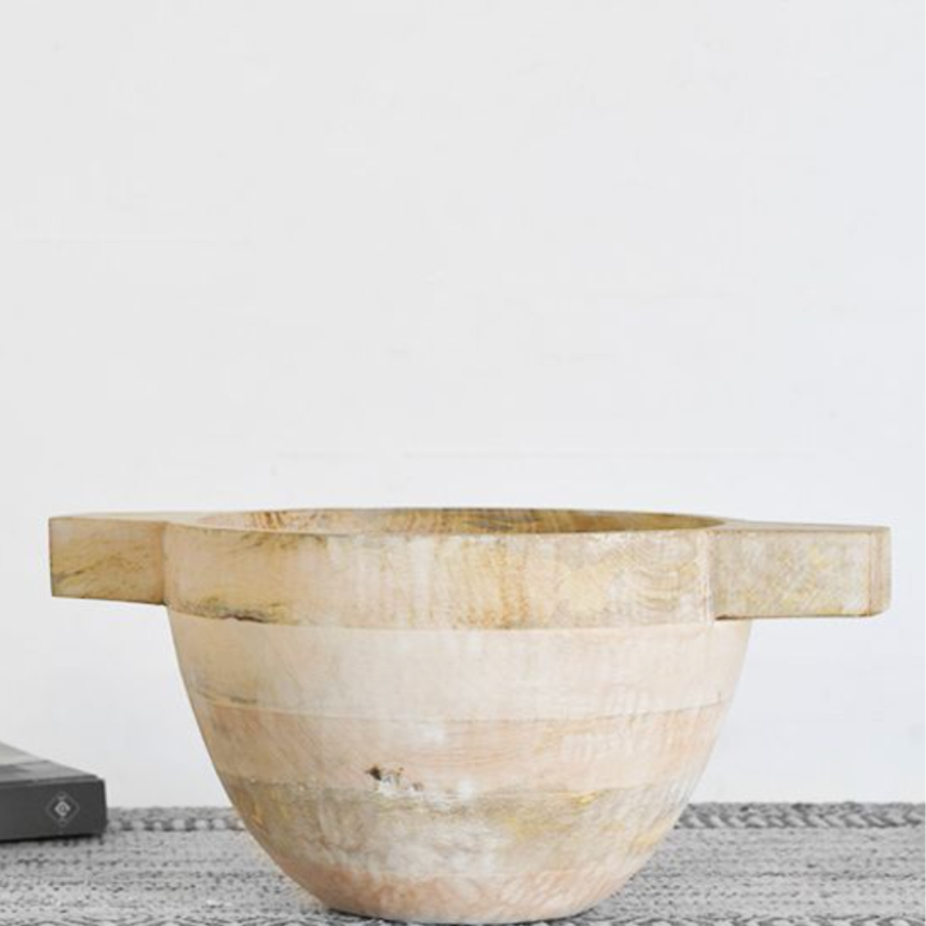 White Wash Wood Bowl | By Luxe B Co 