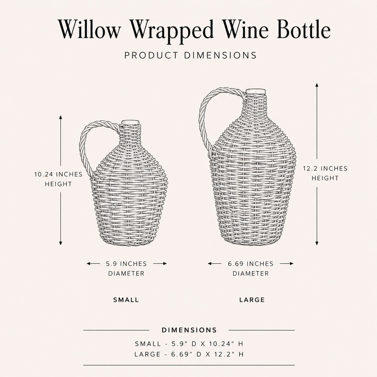 Willow Wrapped Wine Bottle By Luxe B Co.