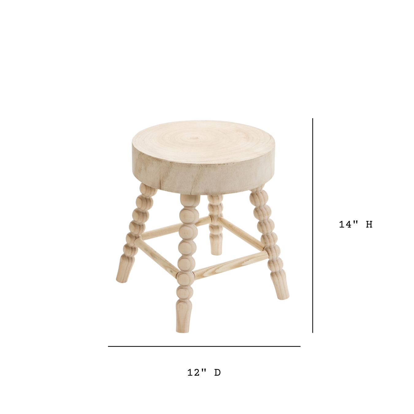 Wooden Beaded Legs Stool | By Luxe B Co.
