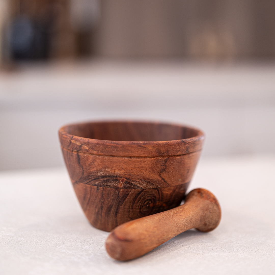 Wooden Mortar and Pestle By Luxe B Co.