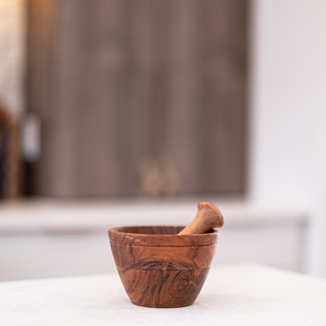 Wooden Mortar and Pestle By Luxe B Co.