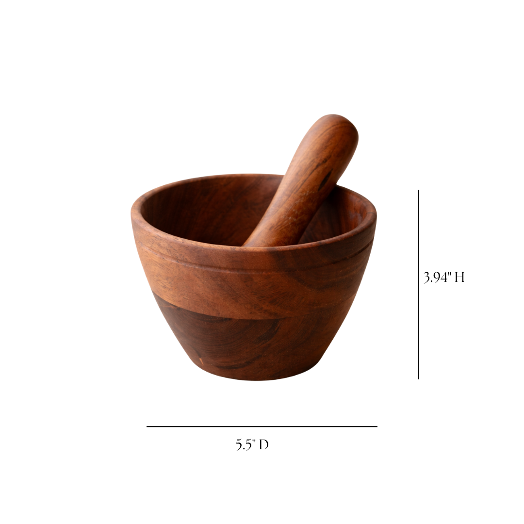 Wooden Mortar and Pestle | By Luxe B Co. 