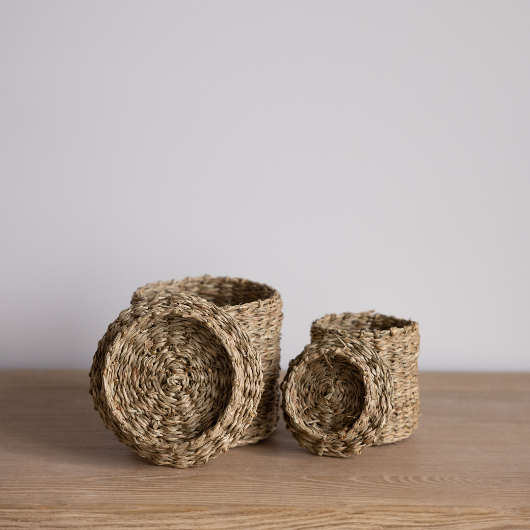 Woven Seagrass Canister Set | By Luxe B Co.