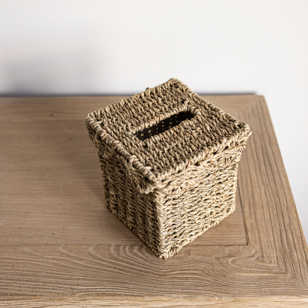 Woven Seagrass Tissue Box Cover | By Luxe B Co.