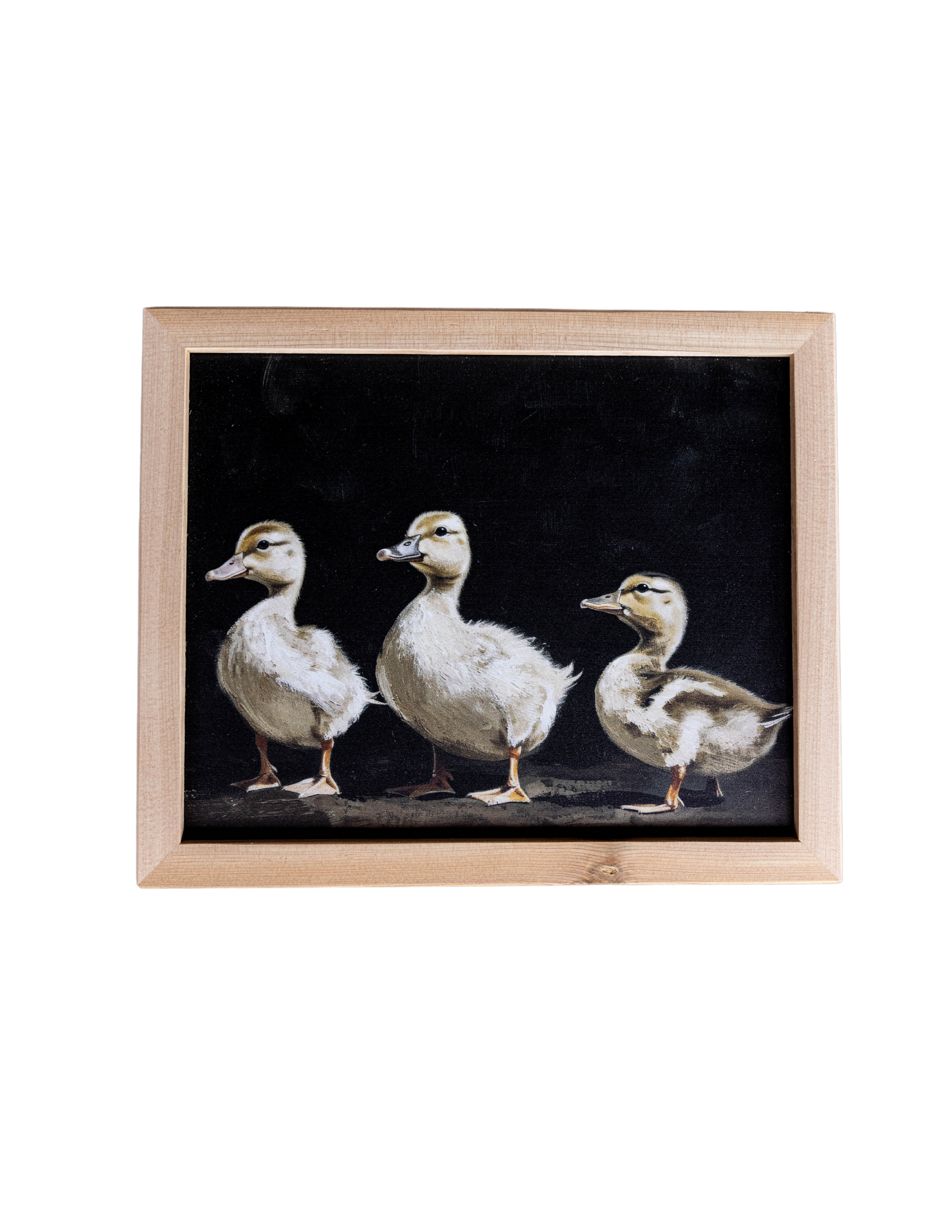 Yellow Duckling Pine Framed Art | By Luxe B Co. 