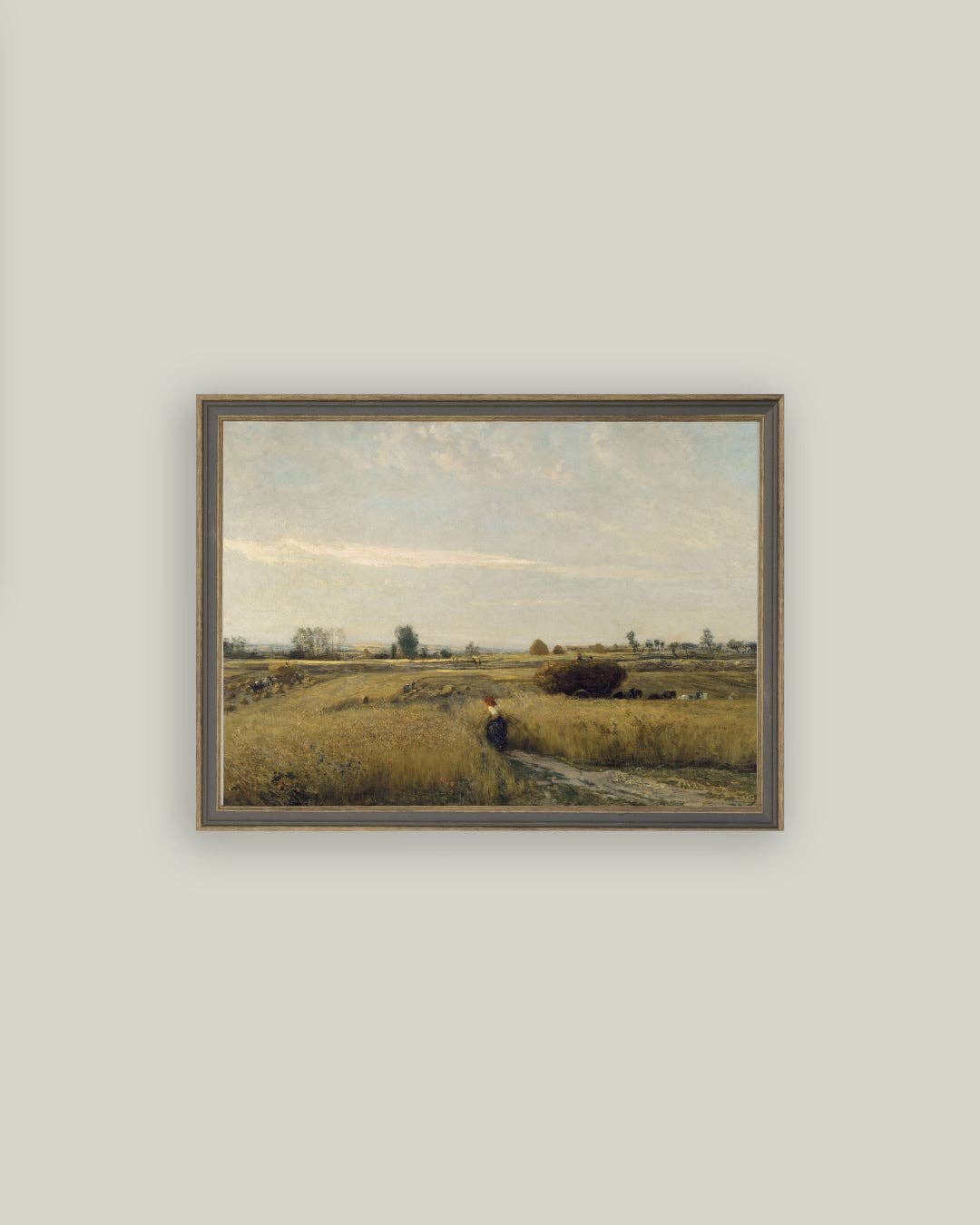 Harvest Landscape Framed Antique Art