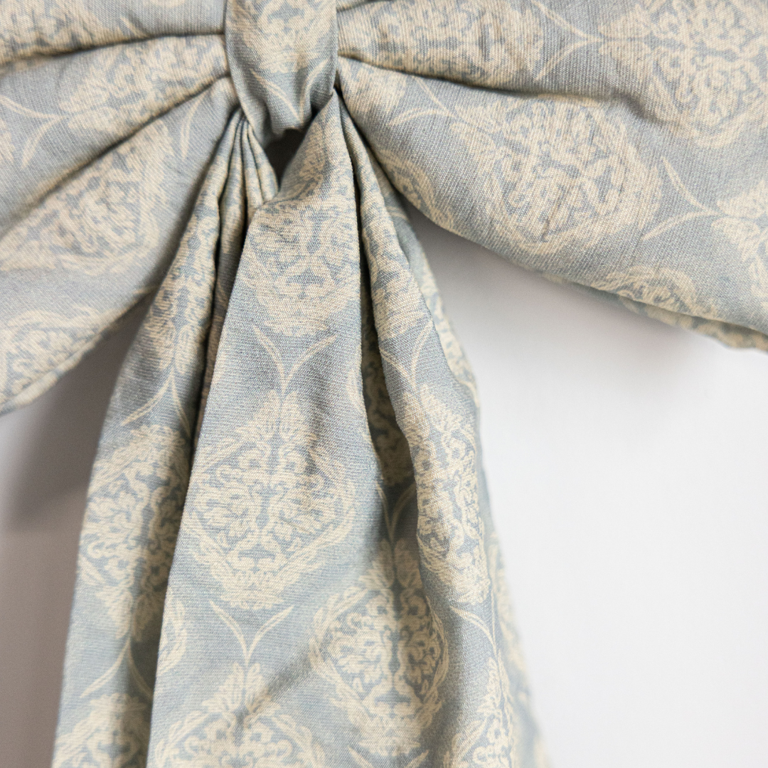 Teal Medallion Pattern Fabric Bows - Luxe B Co