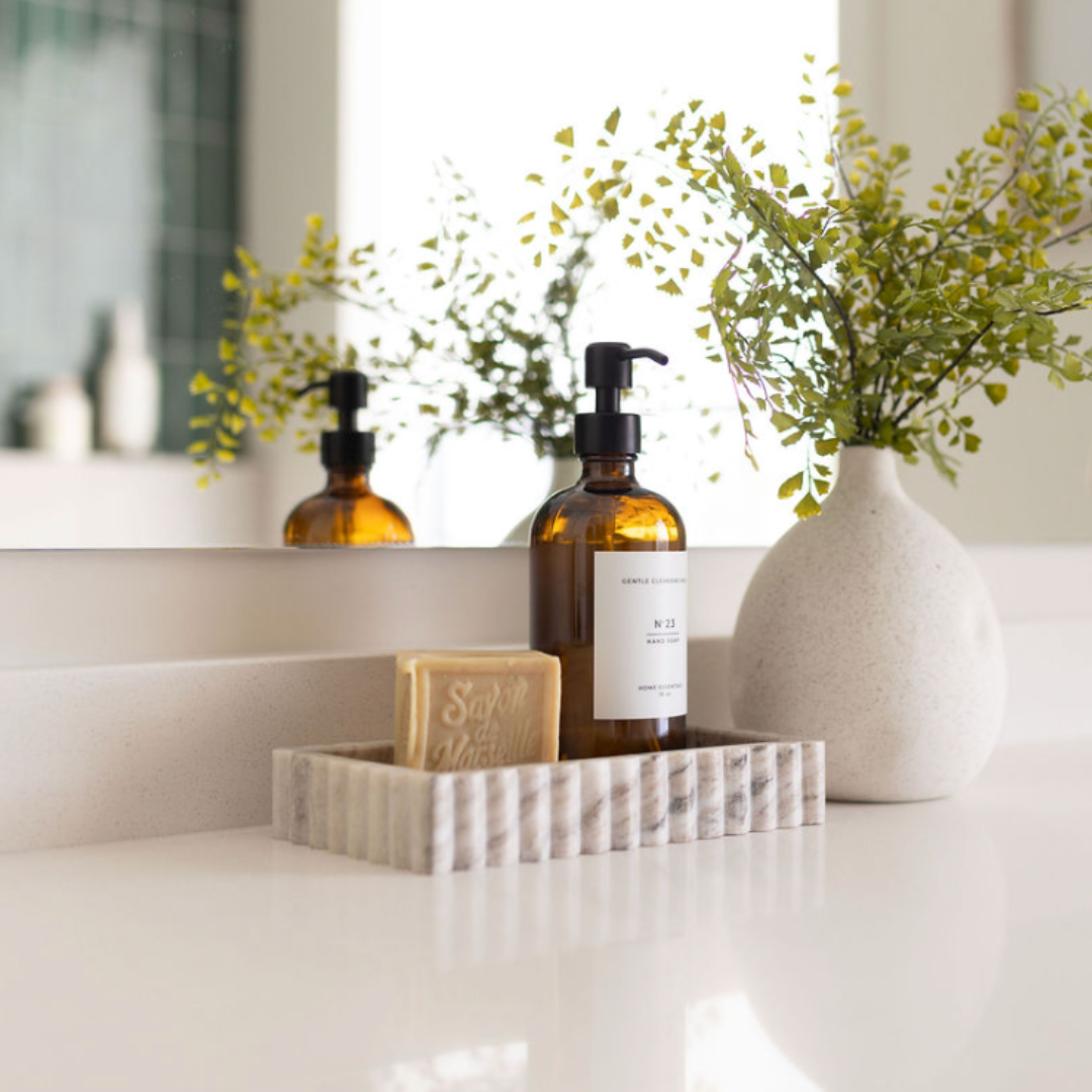 Beige Fluted Marble Bridge Tray - Luxe B Co