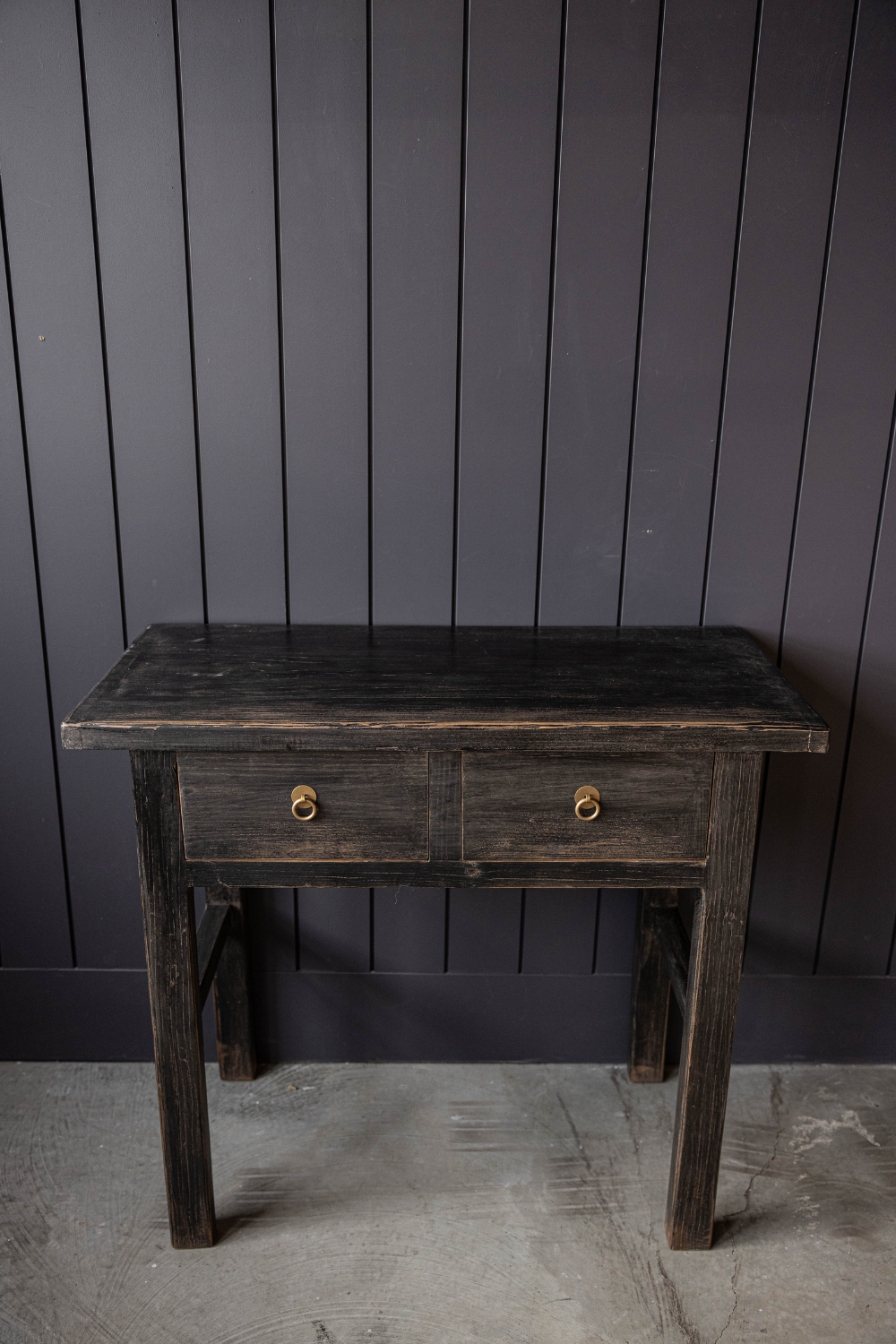 Palmdale Black Wash Elm Wood 2 Drawer Console Table