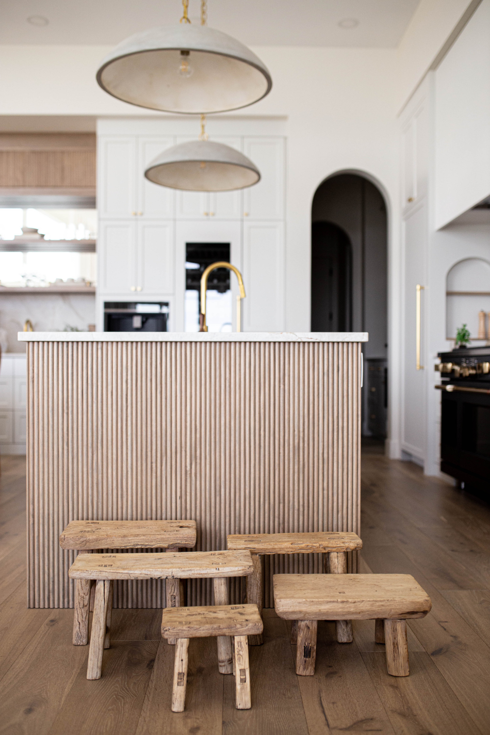 Vintage Inspired Small Wooden Stool | By Luxe B Co.