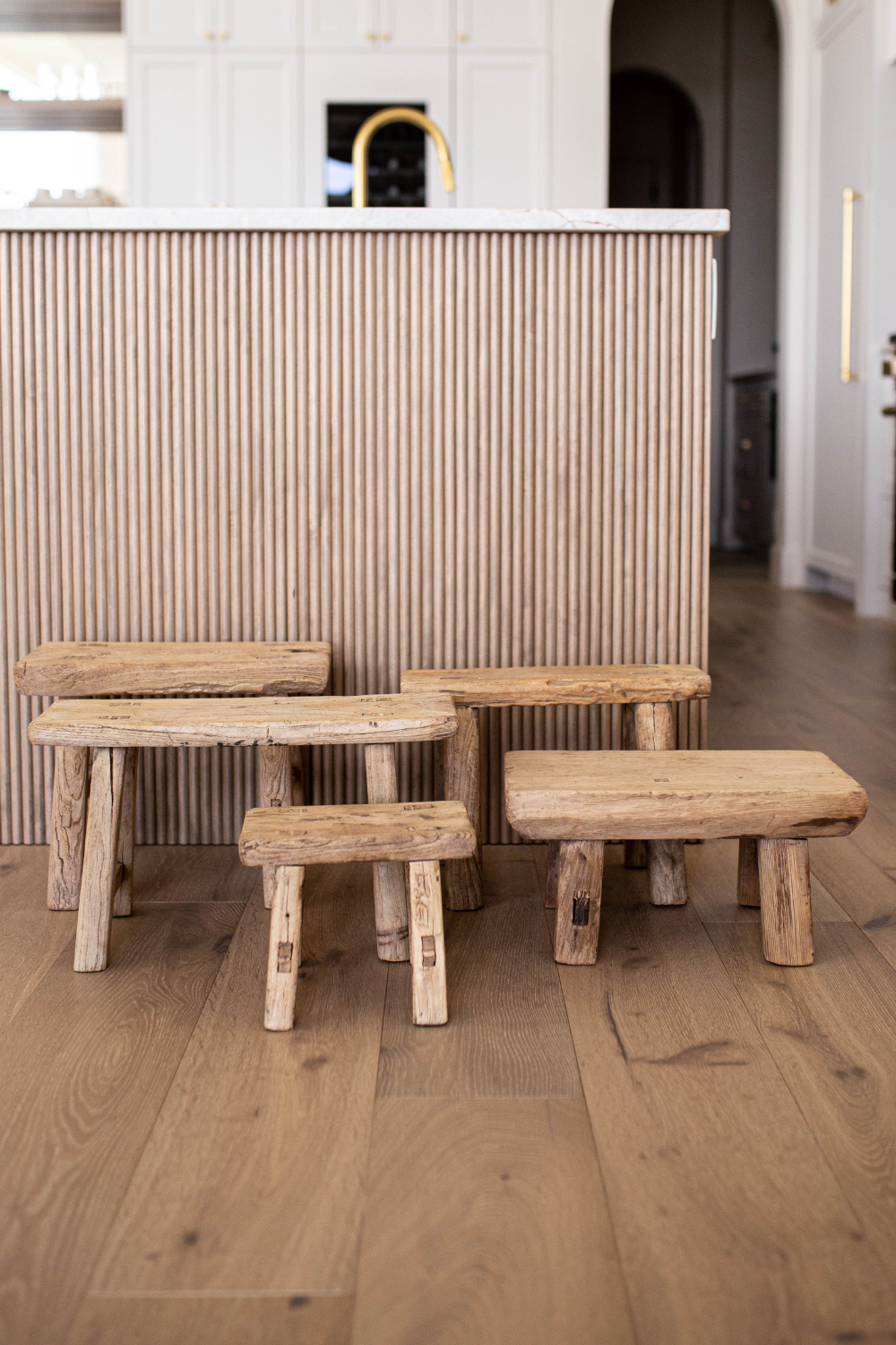 Vintage Inspired Small Wooden Stool | By Luxe B Co.