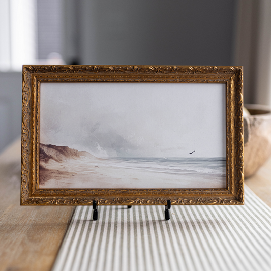 Vintage Seaside | French Brass Gold Mould Framed Art