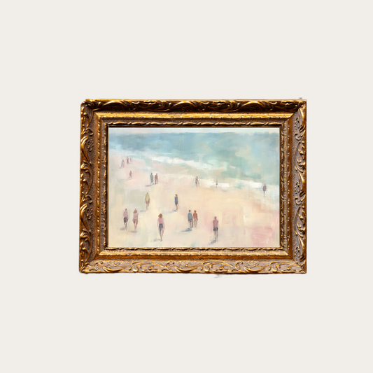 Antique Beach Walk | French Brass Gold Mould Framed Art - Luxe B Co