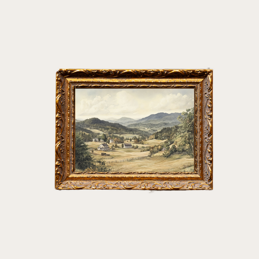 Mountain Countryside | French Brass Gold Mould Framed Art - Luxe B Co