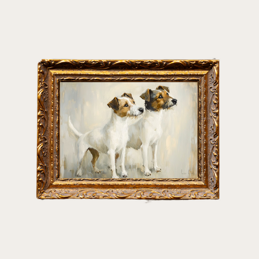 Jack Russell Terrier | French Brass Gold Mould Framed Art