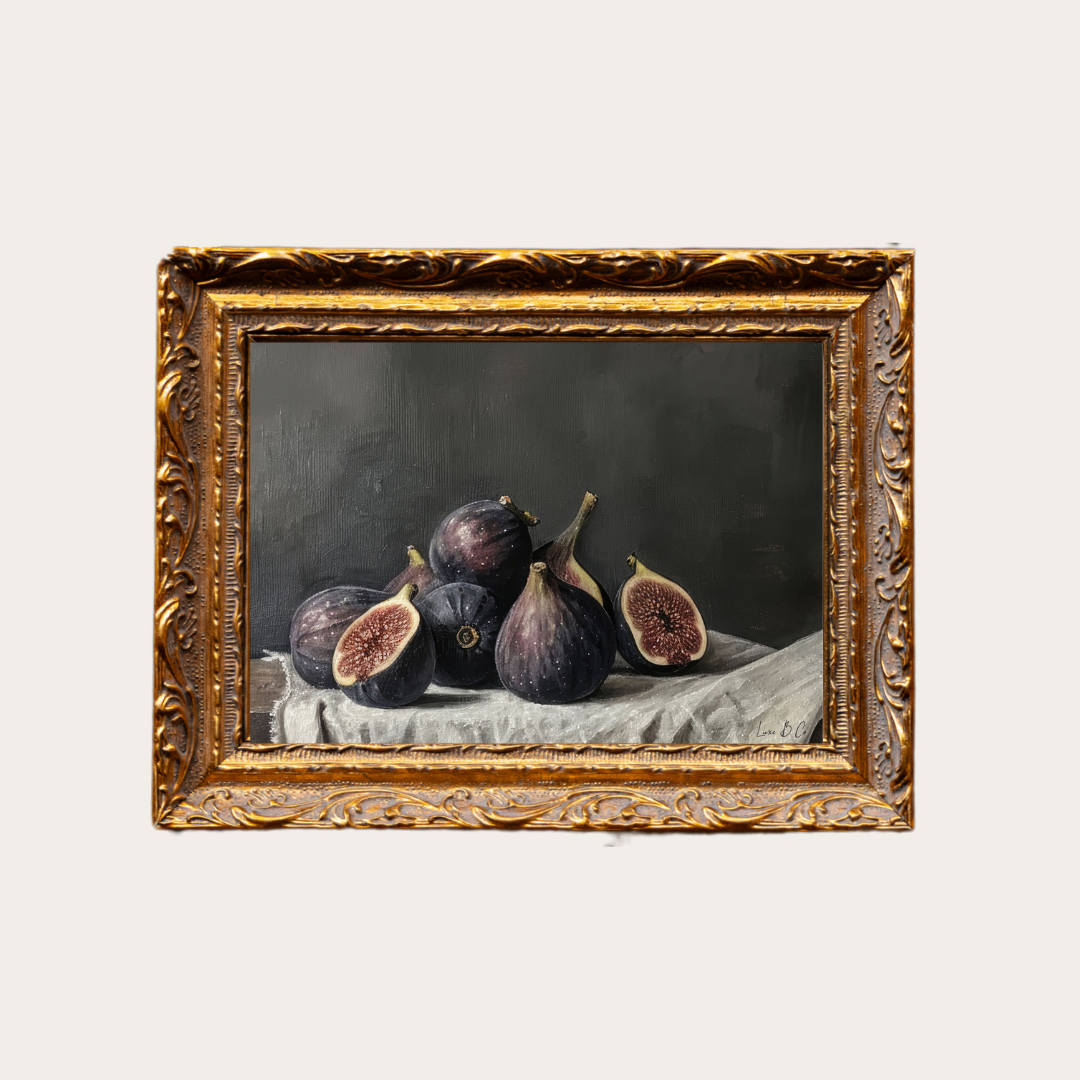 Seasonal Fig | French Brass Gold Mould Framed Art - Luxe B Co