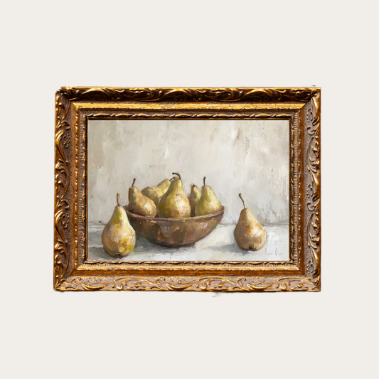 Watercolor Pears | French Brass Gold Mould Framed Art - Luxe B Co