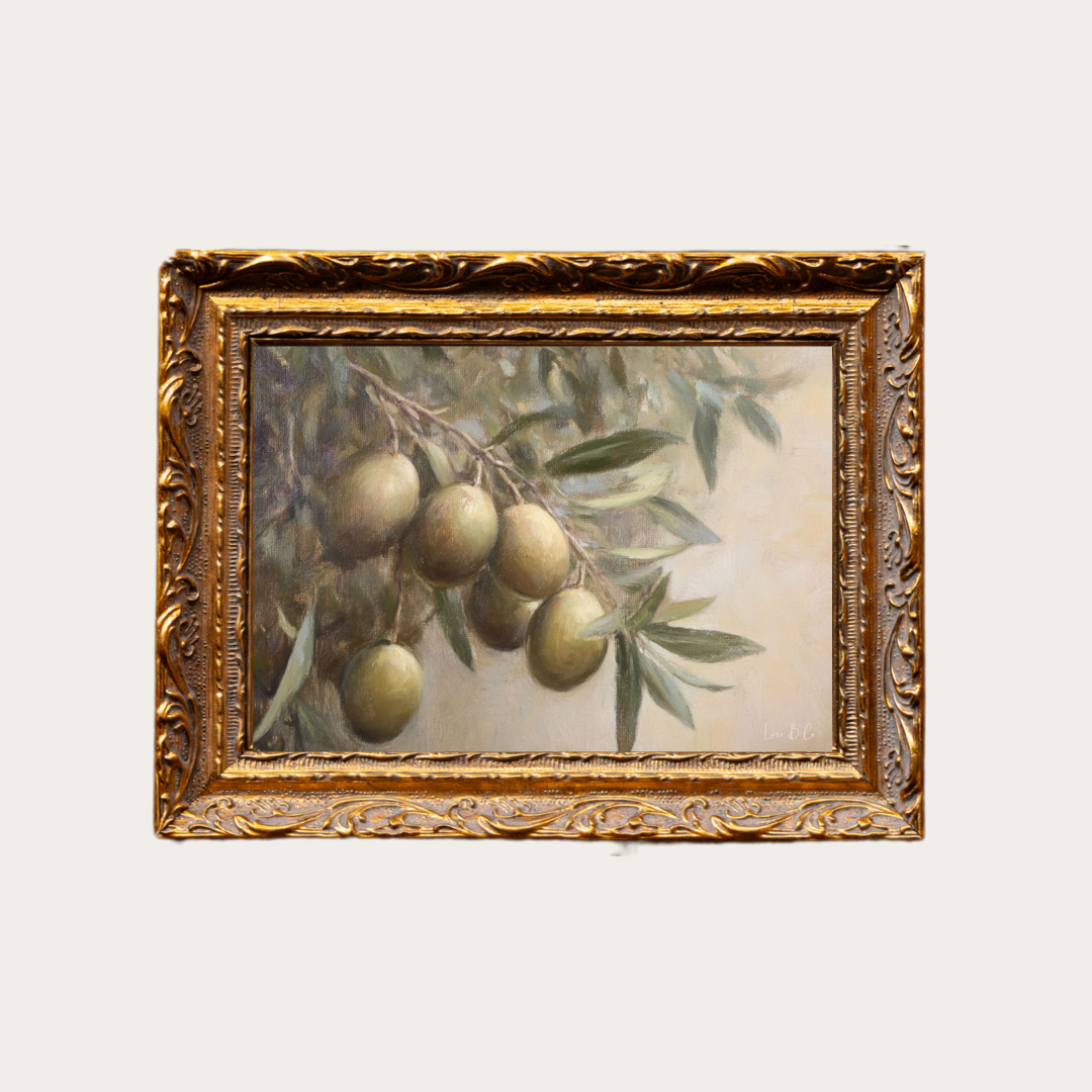 Vintage Olives | French Brass Gold Mould Framed Art - Luxe B Co