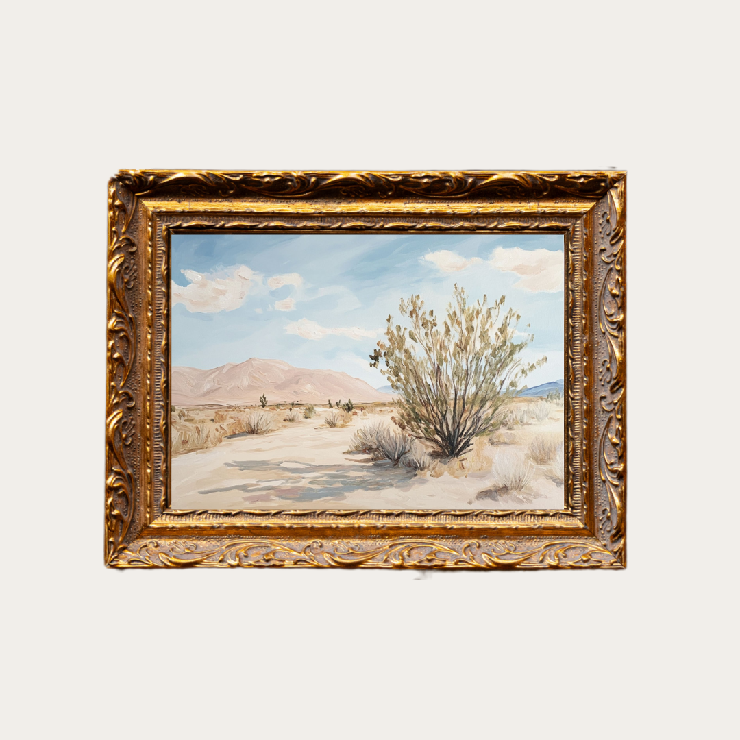 Muted Desert Landscape | French Brass Gold Mould Framed Art - Luxe B Co