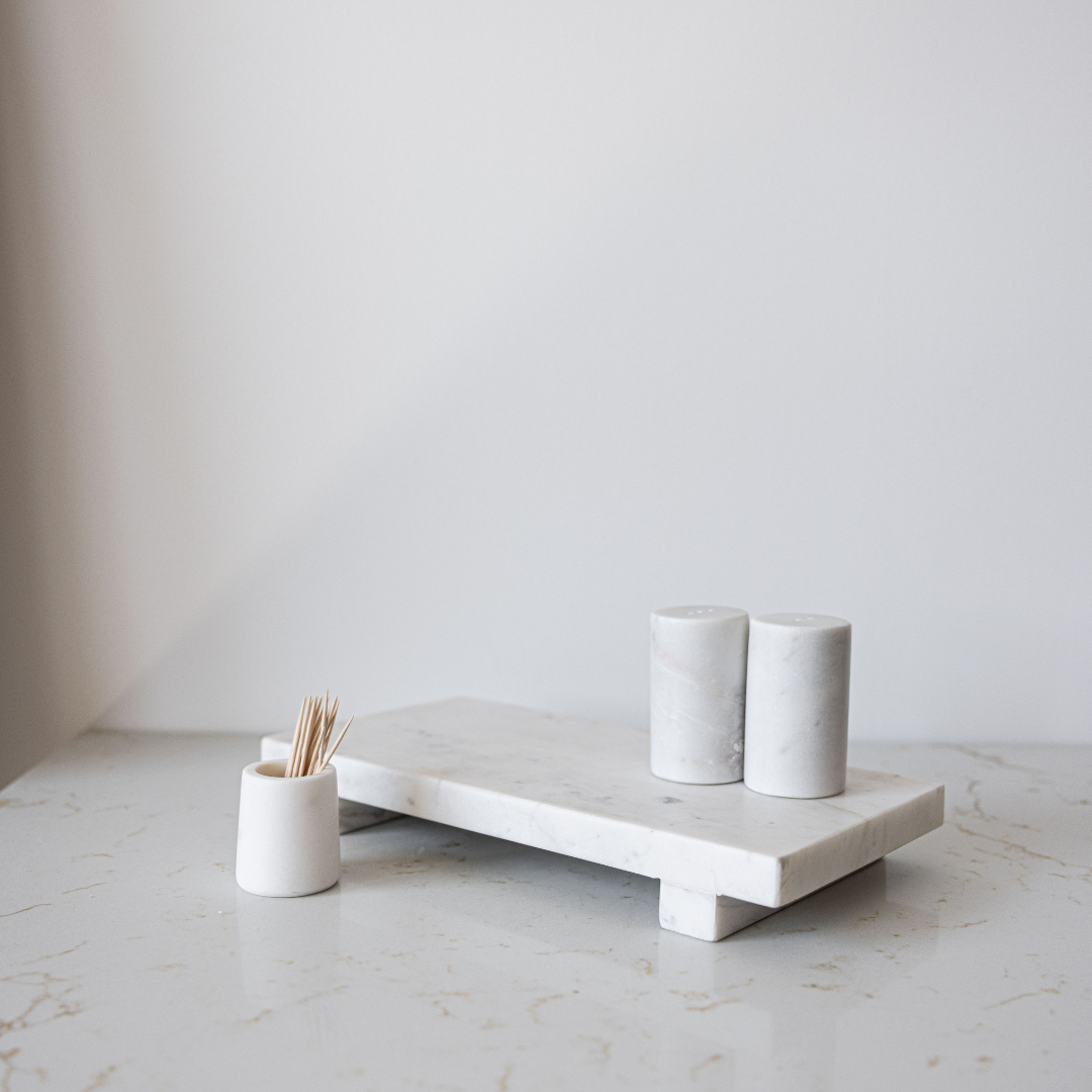 White Marble Trivet Riser - Luxe B Co