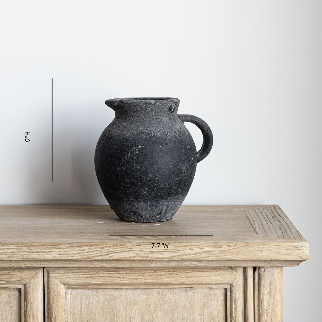 Charcoal Pitcher Vase - Luxe B Co