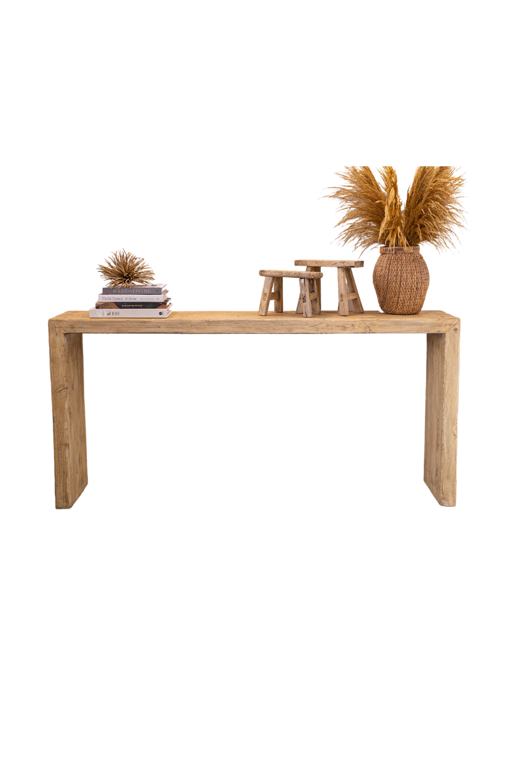 Los Almos Reclaimed Elm Wood Console Table | By Luxe B Co. 