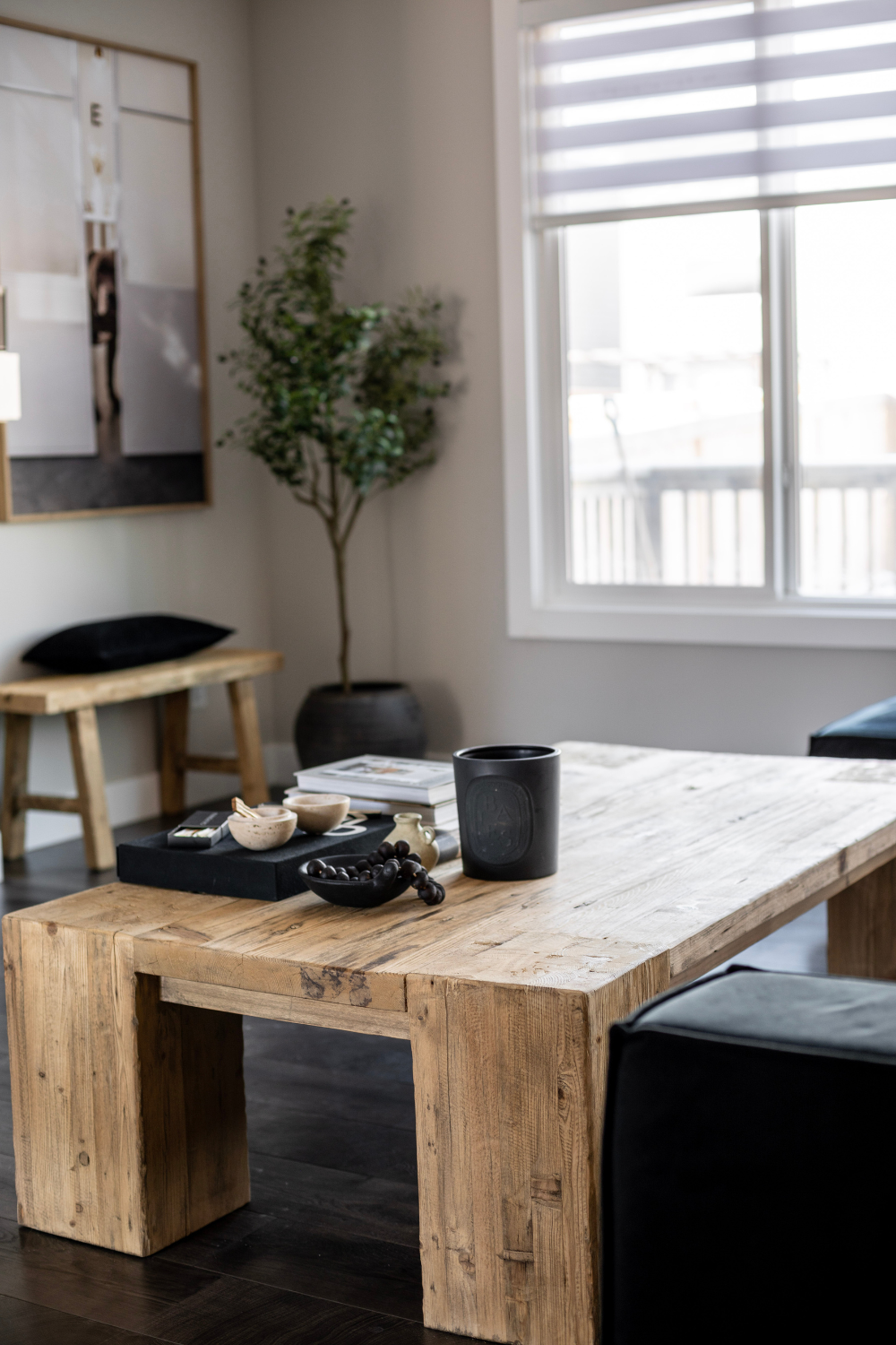 English Beam Elm Wood Coffee Table | By Luxe B Co. 