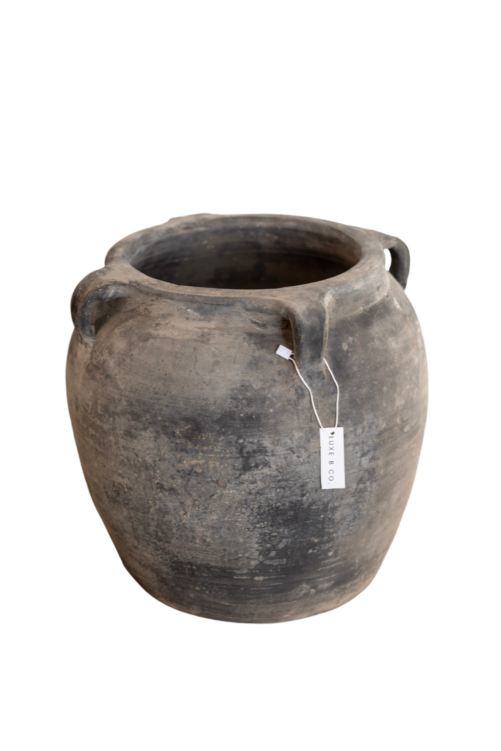 Atelier Vintage Found Black Grey Pot with Handles | By Luxe B Co.
