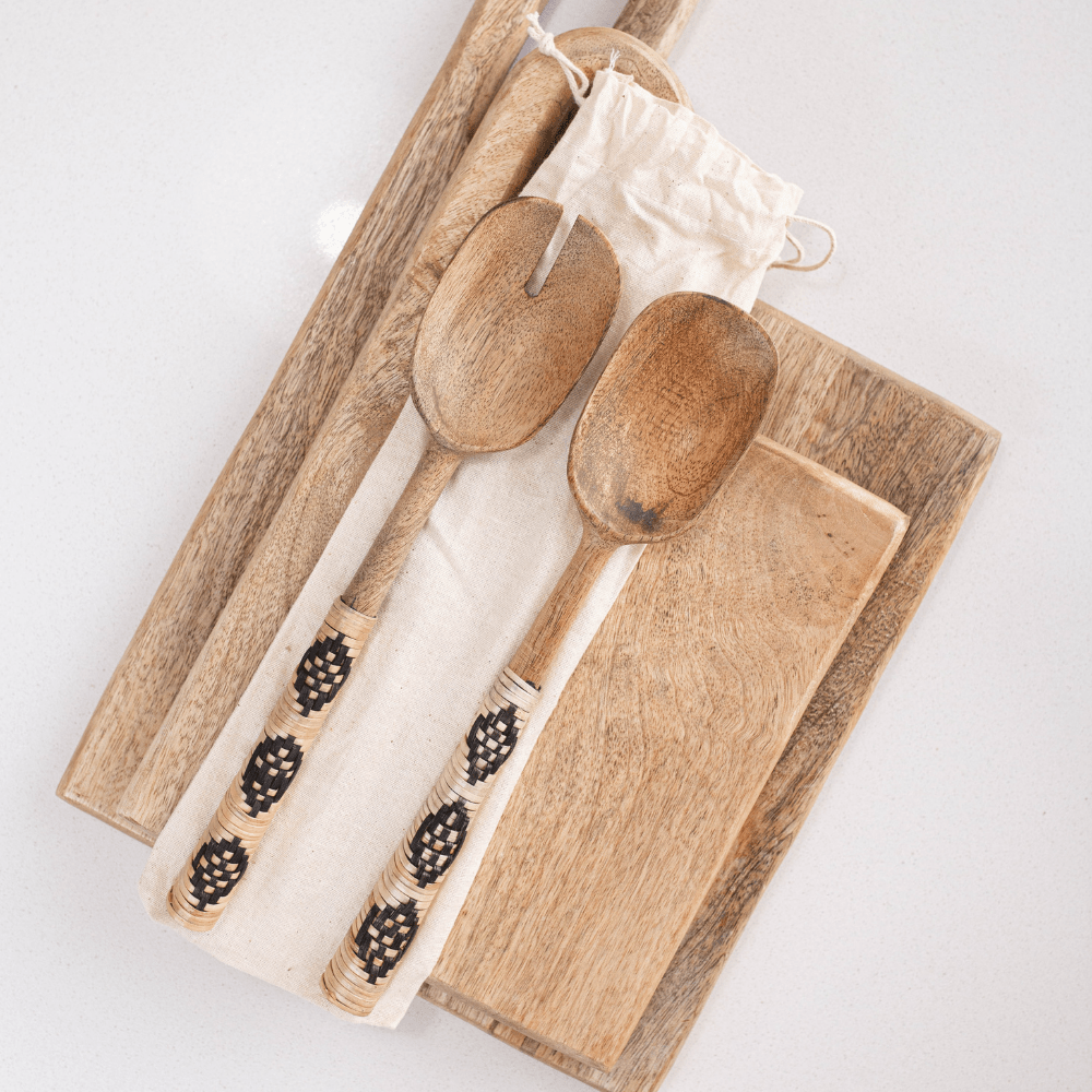 Mango Wood Salad Servers By Luxe B Co. 